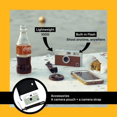 KODAK EKTAR H35 Caméra vidéo demi-format 35 mm, réutilisable, sans mise au point, léger, facile à utiliser (noir) (film et pile AAA non incluse) – Image 10