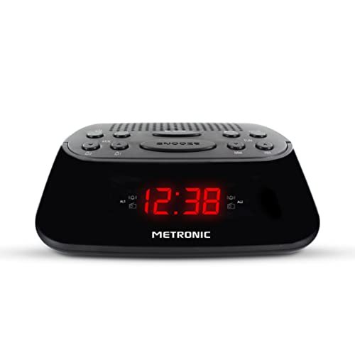 Metronic 477003 Radio-réveil FM Double Alarme - Noir – Image 3