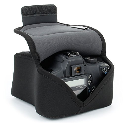 USA Gear Housse Etui Appareil Photo Numérique et Accessoire en Néoprène Rembourré, Protection Robuste avec Poche et Ceinture - Compatible avec Appareils Canon, Nikon, Pentax, Lumix Et Plus - Noir – Image 2