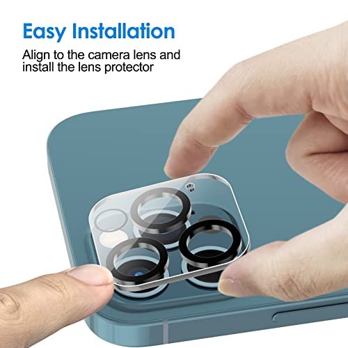 JETech Protection Objectif Caméra Arrière pour iPhone 12 Pro Max 6,7 Pouces, Film en Verre Trempé 9H, Ultra HD, Anti-Rayures, Lot de 3 – Image 5