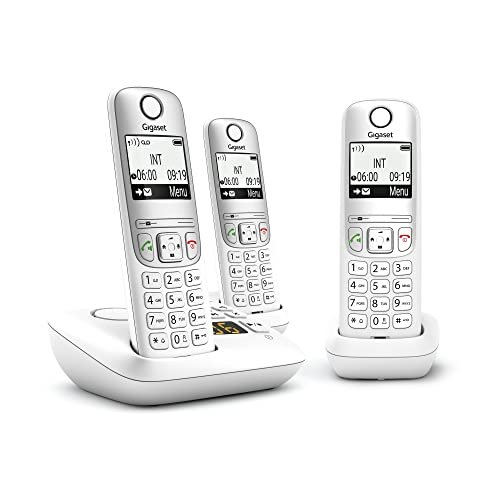 Gigaset A695A Trio - Téléphone Fixe sans Fil avec répondeur, 3 combinés avec Grand écran rétroéclairé pour Un Affichage Ultra lisible, Fonction Blocage d'appels - Blanc – Image 2