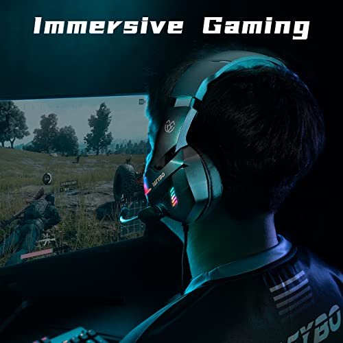 Casque Gaming PS4, Casque Gamer Xbox One avec Microphone Réglable Anti Bruit, Casque Gaming avec RGB LED Lampe Stéréo Basse pour PC PS5 PS4 Xbox One Switch – Image 8