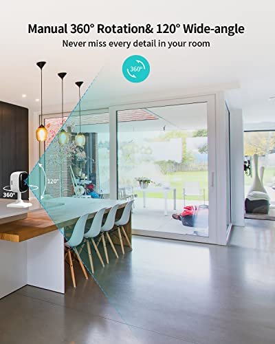Caméra Surveillance WiFi, 1080P Babyphone Caméra pour Surveiller Les Bébés/Maison, Intérieure 360 °, Audio Bidirectionnel, Détection Mouvement & de Son, Carte SD&Cloud 1 Unité (Lot de 1) Blanche – Image 8