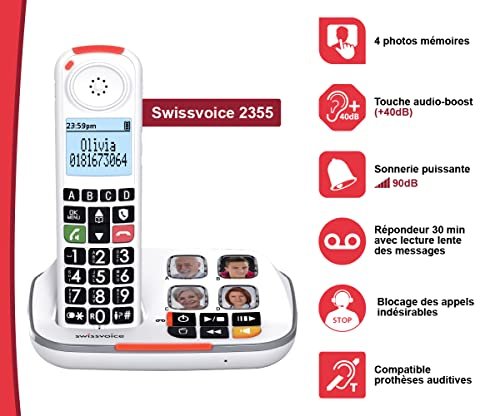 swissvoice Xtra 2355 téléphone sans Fil avec répondeur aux Fonctions de Confort renforcées – Image 4