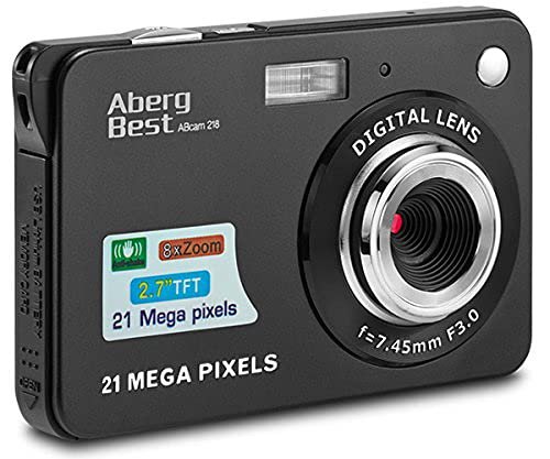 AbergBest Appareil Photo 21 Mega Pixels 2.7 LCD Rechargeable HD Digital Camera Caméra vidéo numérique pour Les étudiants, Les Enfants, Les Adultes (Noir) – Image 2