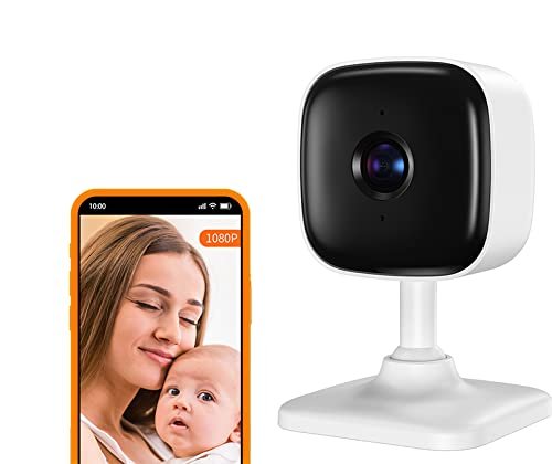 Caméra Surveillance WiFi, 1080P Babyphone Caméra pour Surveiller Les Bébés/Maison, Intérieure 360 °, Audio Bidirectionnel, Détection Mouvement & de Son, Carte SD&Cloud 1 Unité (Lot de 1) Blanche – Image 2