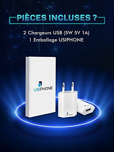 Chargeur Rapide USB (2 Packs) - Adaptateur de Prise USB Universel (5W 5V 1A) adapté aux Voyages compatibilité Universelle avec iPhone Apple Samsung Pixel Nexus Huawei Xiaomi HTC Sony LG - Blanc – Image 8