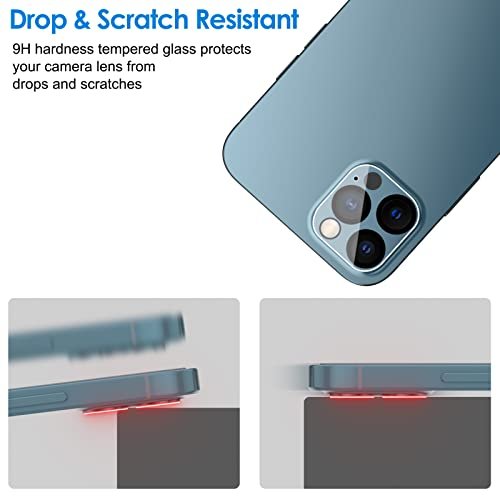 JETech Protection Objectif Caméra Arrière pour iPhone 12 Pro Max 6,7 Pouces, Film en Verre Trempé 9H, Ultra HD, Anti-Rayures, Lot de 3 – Image 8