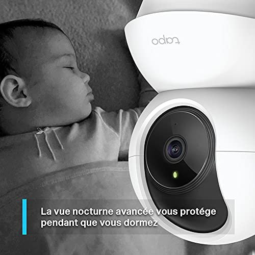 TP-Link Tapo 2K Caméra Surveillance WiFi intérieure 360° Tapo C210, UHD 3MP, Détection de personne, Vision Nocturne, Audio Bidirectionnel, Compatible avec Alexa et Google Assistant, pour Bébé/Animaux – Image 6