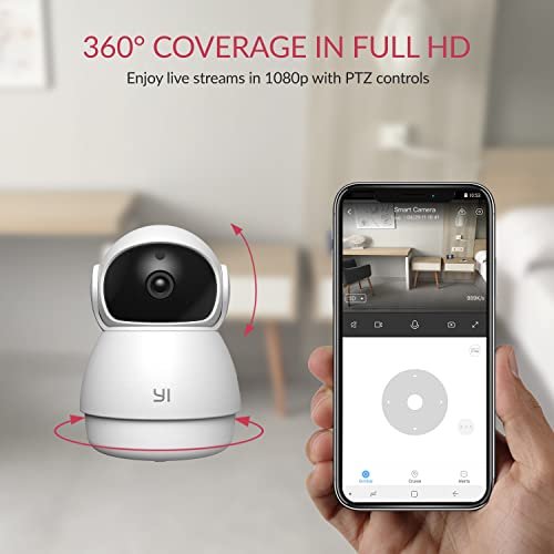 2 pièces Caméra de Surveillance WiFi YI Dome Guard 1080p, Caméra de Sécurité Intérieure Full HD avec Nouvelle Puce pour Détection de Personnes et de Sons, Suivi de Mouvement, Vision Nocturne – Image 3