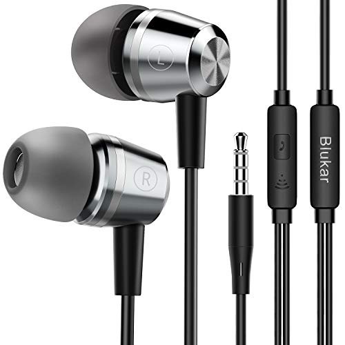 Écouteurs Intra-Auriculaires, Blukar Écouteurs Intra-Auriculaires Filaires Anti-Bruit Casque Ergonomique Stéréo avec Microphone pour iPhone, Smartphones Android et MP3 etc. – Image 2