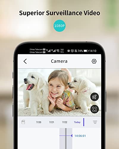 Caméra Surveillance WiFi, 1080P Babyphone Caméra pour Surveiller Les Bébés/Maison, Intérieure 360 °, Audio Bidirectionnel, Détection Mouvement & de Son, Carte SD&Cloud 1 Unité (Lot de 1) Blanche – Image 3