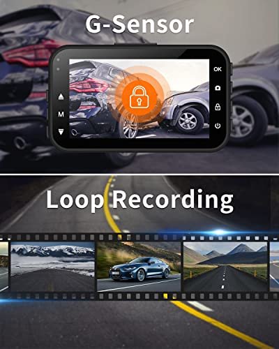 ThiEYE Dashcam Voiture HD 1080p, Écran LCD 3 Pouces, Petite Dash Cam Avant et Arrière pour Voitures, avec Compris Grand Angle 170°, Capteur G, Surveillance 24h Mode de Parking Caméra Embarquée Voiture – Image 6