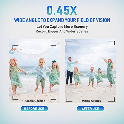Kasachoy Objectif d'appareil Photo Portable pour téléphone Portable, Objectif fisheye 2 en 1 + Grand Angle 0,45 x + Objectif Macro 12,5 x, kit d'objectif HD Universel pour téléphone Portable – Image 5