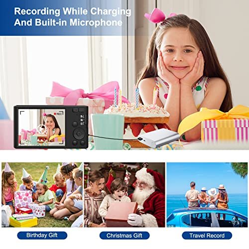 Appareil Photo Numérique 4K Appareil Photo Appareil 48MP avec carte SD 32 Go, Zoom Numérique 16X et Appareil Photo Compact Auto Focus (2 Piles) – Image 6