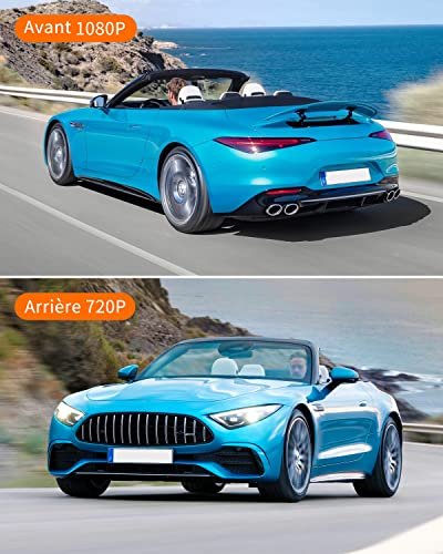 ThiEYE Dashcam Voiture HD 1080p, Écran LCD 3 Pouces, Petite Dash Cam Avant et Arrière pour Voitures, avec Compris Grand Angle 170°, Capteur G, Surveillance 24h Mode de Parking Caméra Embarquée Voiture – Image 4