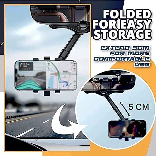 Support pour téléphone pour Voiture, Support Porte-Supports Supports Supports de Miroir rétroviseur pour Voiture pour téléphone Portable Smartphone, Adapté pour Smartphone de 3 à 7 Pouces – Image 5