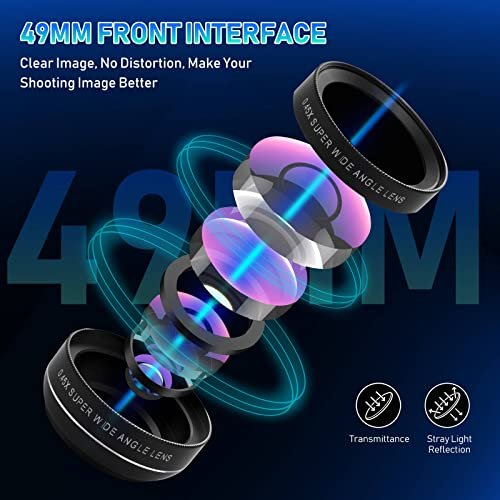 Kasachoy Objectif d'appareil Photo Portable pour téléphone Portable, Objectif fisheye 2 en 1 + Grand Angle 0,45 x + Objectif Macro 12,5 x, kit d'objectif HD Universel pour téléphone Portable – Image 6