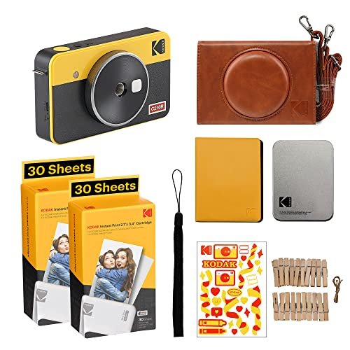 Kodak Mini Shot 2 Retro, Appareil Photo Argentique Instantané avec Imprimante Photo Portable sans Fil, Bluetooth, Compatible iOS et Android, 5,6 x 8,6 cm, Lot de 68 Feuilles - Jaune – Image 2