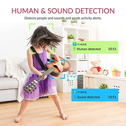 2 pièces Caméra de Surveillance WiFi YI Dome Guard 1080p, Caméra de Sécurité Intérieure Full HD avec Nouvelle Puce pour Détection de Personnes et de Sons, Suivi de Mouvement, Vision Nocturne – Image 4