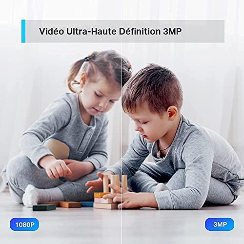 TP-Link Tapo 2K Caméra Surveillance WiFi intérieure 360° Tapo C210, UHD 3MP, Détection de personne, Vision Nocturne, Audio Bidirectionnel, Compatible avec Alexa et Google Assistant, pour Bébé/Animaux – Image 7