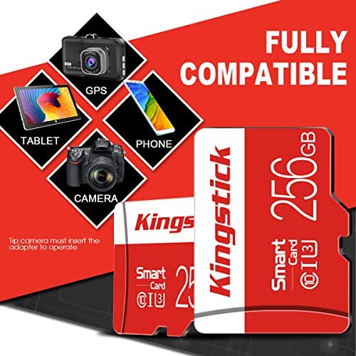 Carte mémoire Micro SD 256 Go avec Adaptateur de Carte SD (Classe de Vitesse Rapide 10) Carte mémoire Micro SD TF, Carte mémoire SD pour Appareil Photo, téléphone Portable – Image 7