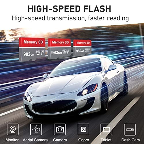 Beptap Carte Micro SD 982 Go Étanche Micro SD Card 982 GO Haute Vitesse Carte Micro SD 982 Go Carte Mémoire pour Smartphone Dashcam Caméra d'action Drones Ordinateurs – Image 7