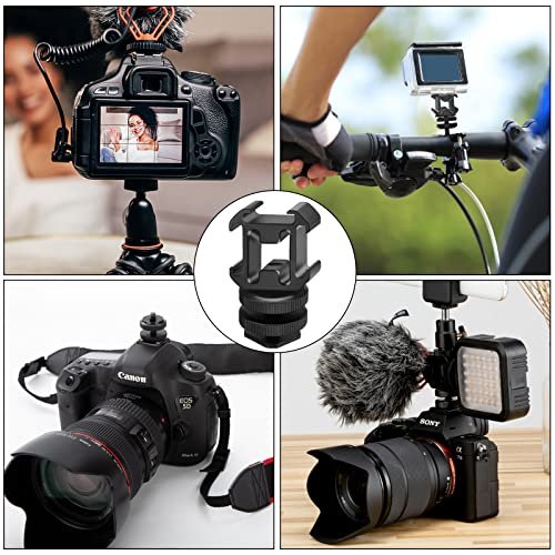 Griffe de Support Triple Adaptateur de Montage Support d'Extension d'Adaptateur pour Microphone Flashs Moniteur Appareils Photo Caméscopes – Image 8