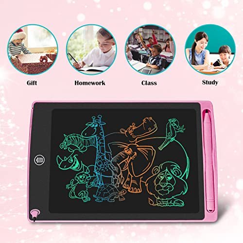 HOMESTEC Tablette d'écriture LCD colorée, Planche à Dessin de 8,5 Pouces Tablette Graphique Serrure à clé Écriture Manuscrite Doodle Dessin Pad Enfants Jouets Cadeaux pour garçons Filles (Rose) – Image 5