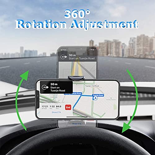Support de téléphone de Voiture , rétroviseur Multifonction pour Tableau de Bord de Voiture avec Pince à Ressort réglable à 360 °, adapté aux Smartphones de 4 à 7 Pouces – Image 4