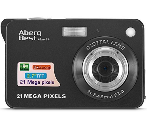 AbergBest Appareil Photo 21 Mega Pixels 2.7 LCD Rechargeable HD Digital Camera Caméra vidéo numérique pour Les étudiants, Les Enfants, Les Adultes (Noir) – Image 7