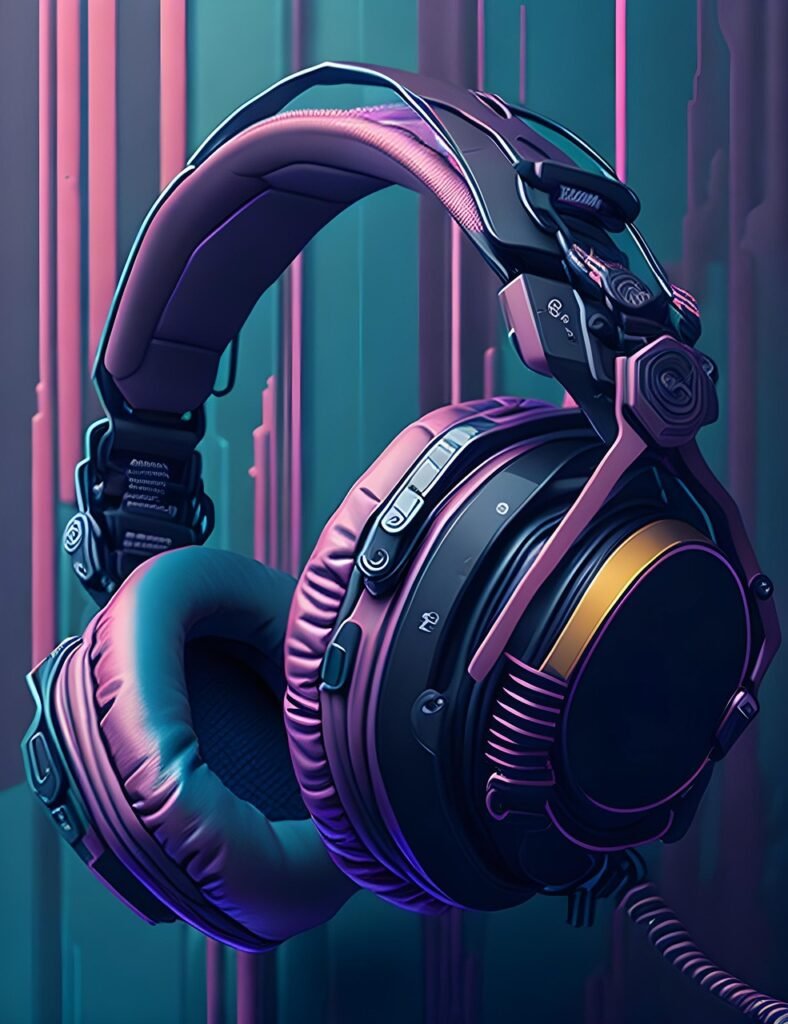 headphone, surreal, futuristic, imagination, steampunk, color, portrait, wallpaper, fantasy, ai generated